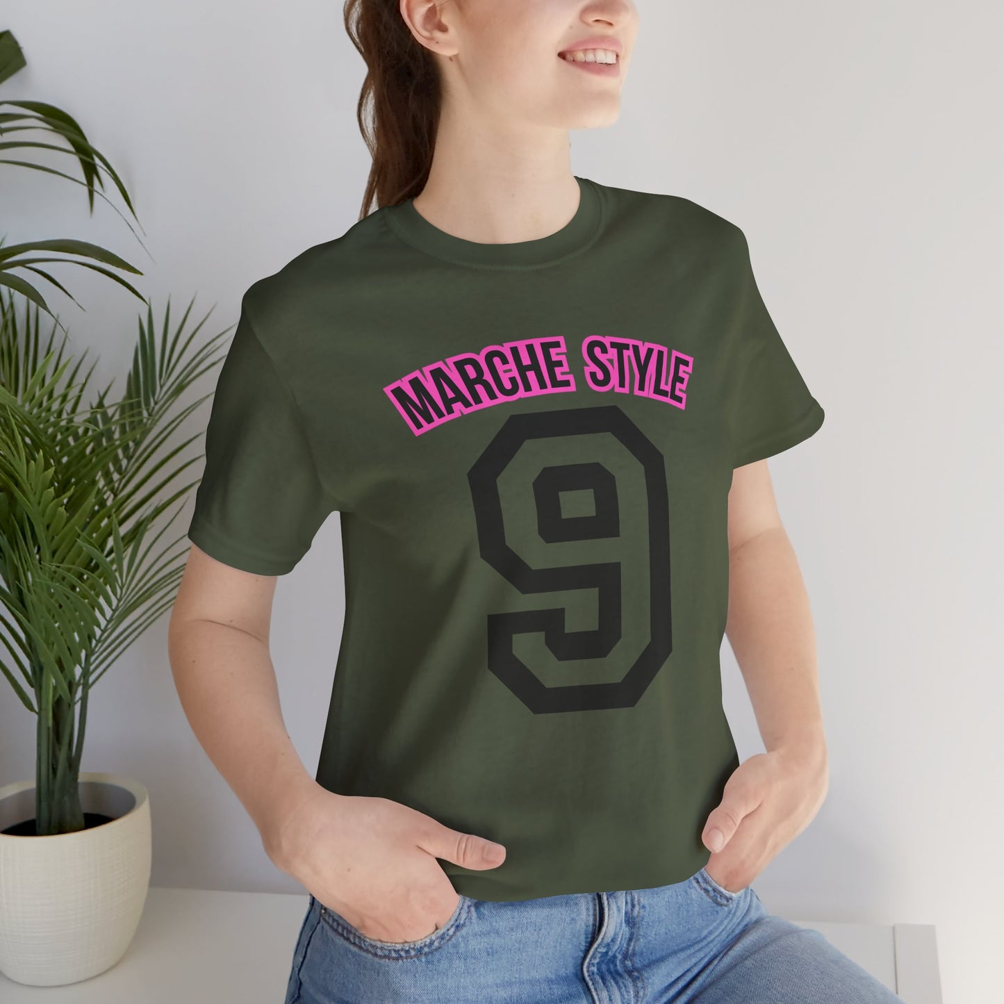 Modern Sport Font Number 9 Unisex Jersey Tee featuring Marche Style quote , Italian region, Customisable