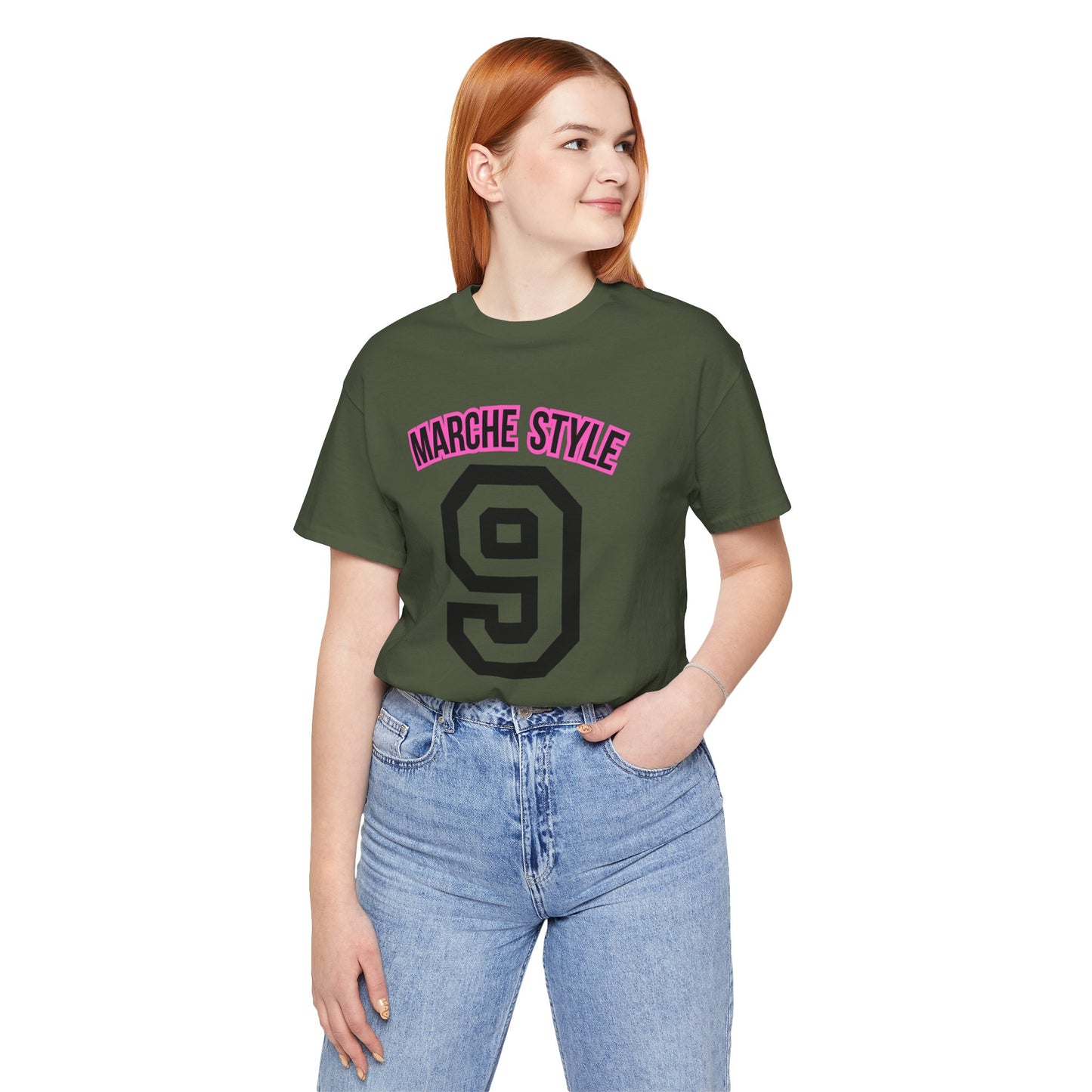 Modern Sport Font Number 9 Unisex Jersey Tee featuring Marche Style quote , Italian region, Customisable