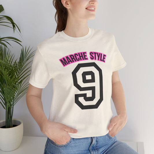 Modern Sport Font Number 9 Unisex Jersey Tee featuring Marche Style quote , Italian region, Customisable