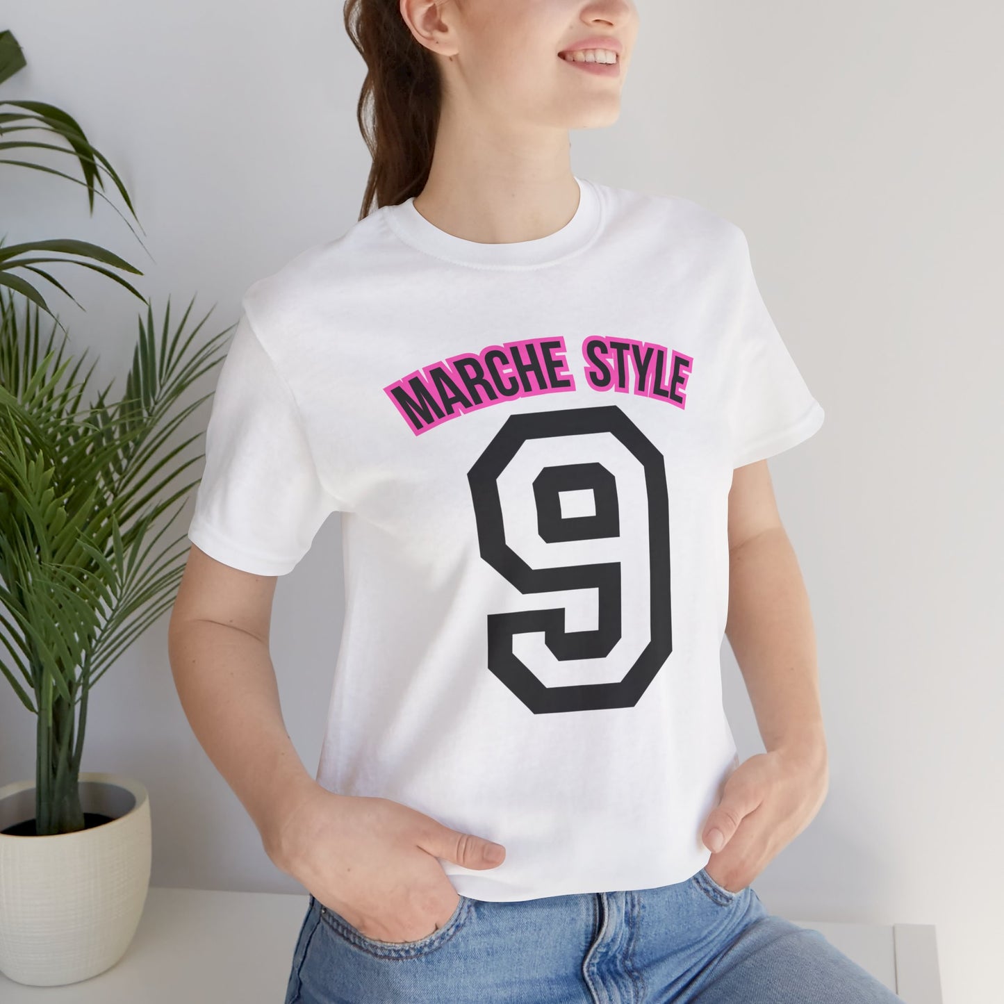 Modern Sport Font Number 9 Unisex Jersey Tee featuring Marche Style quote , Italian region, Customisable