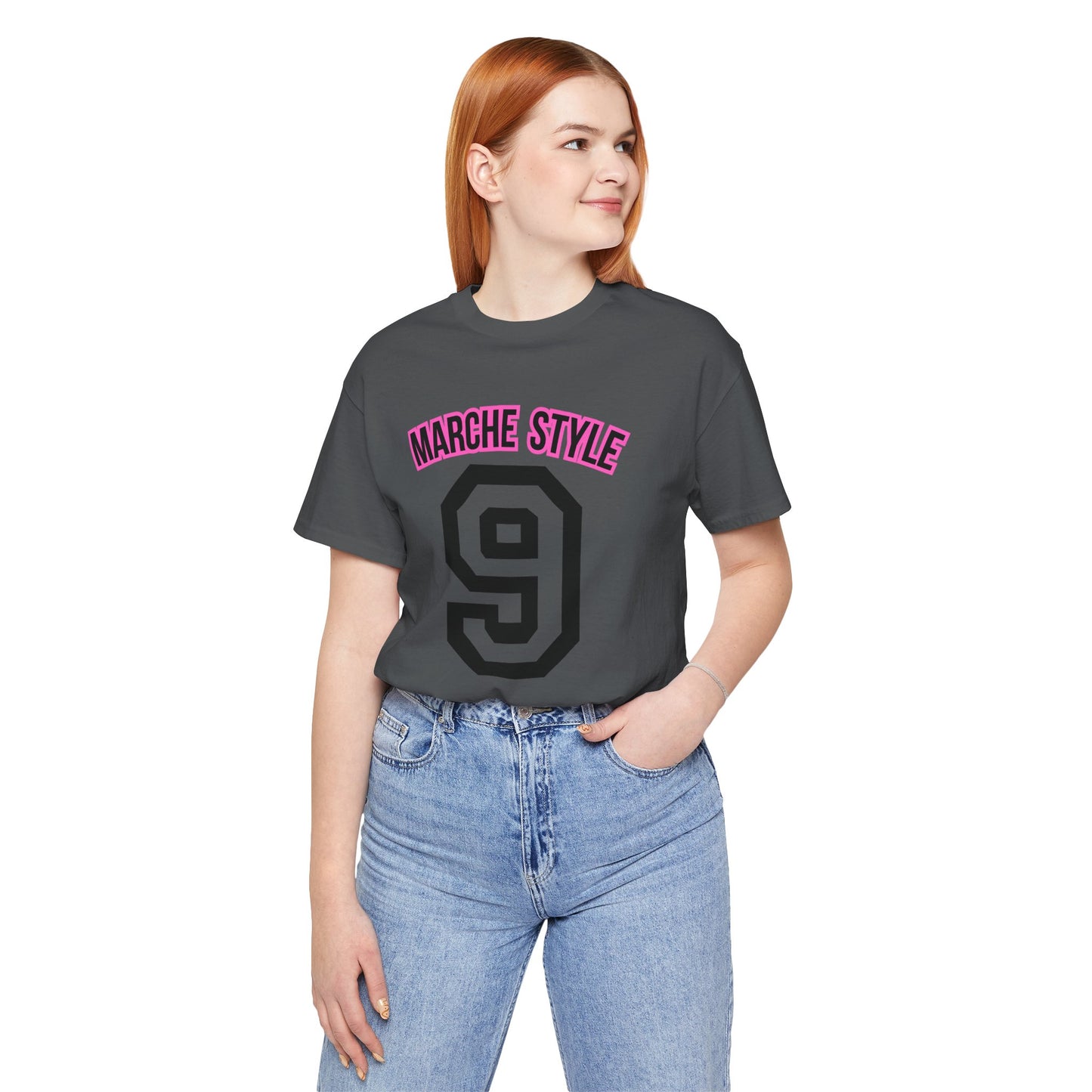 Modern Sport Font Number 9 Unisex Jersey Tee featuring Marche Style quote , Italian region, Customisable
